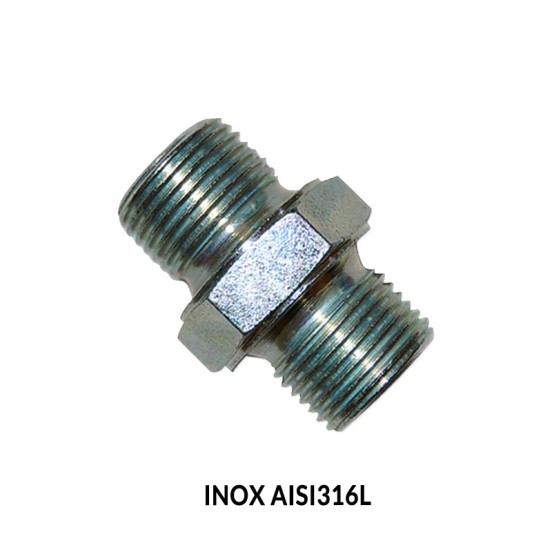 ADAPTADOR MACHO-MACHO BSP (60º) INOX