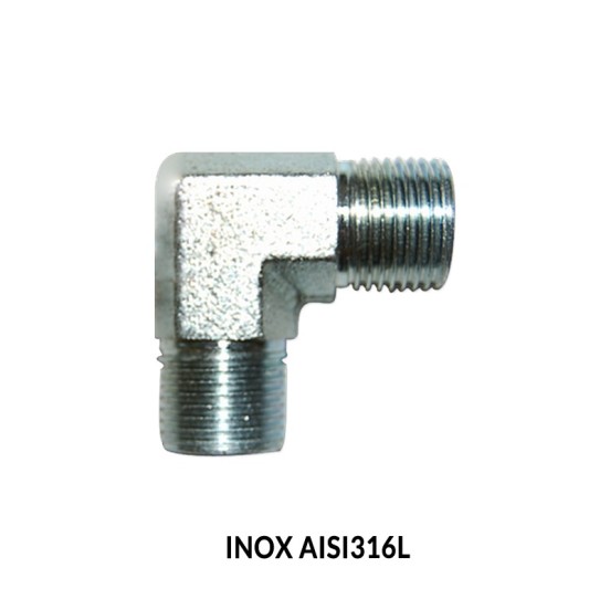 CODO 90º MACHO-MACHO BSP (60º) FORJA INOX AISI 316L CODO 90º MACHO-MACHO BSP (60º) FORJA INOX AISI 316L