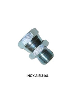 ADAPTADOR MACHO - HEMBRA GIRATORIA BSP (60º) INOX