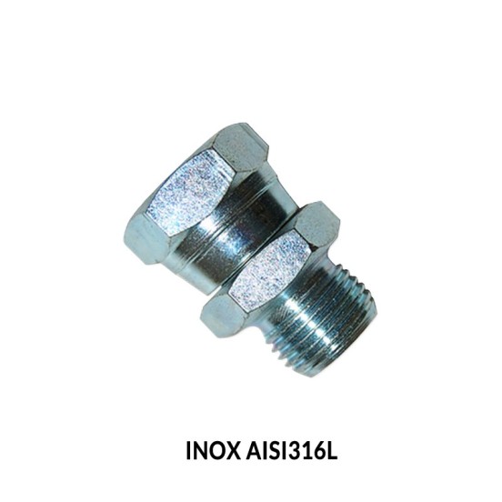 ADAPTADOR MACHO - HEMBRA GIRATORIA BSP (60º) INOX