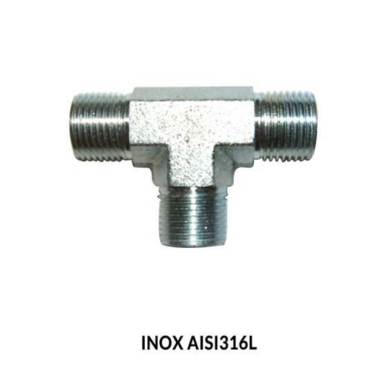 TE MACHO-MACHO-MACHO BSP FORJA INOX AISI316L TE MACHO-MACHO-MACHO BSP FORJA INOX AISI316L