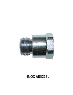 PROLONGADOR MACHO-HEMBRA FIJA BSP (60º) INOX AISI 316L