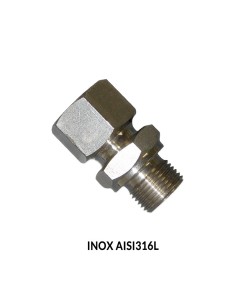 RACOR RECTO TUBO-ROSCA BSP DIN 2353 INOX AISI316L