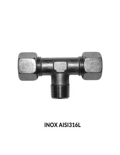 RACOR EN TE TUBO-ROSCA-TUBO DIN 2353 INOX AISI 316L